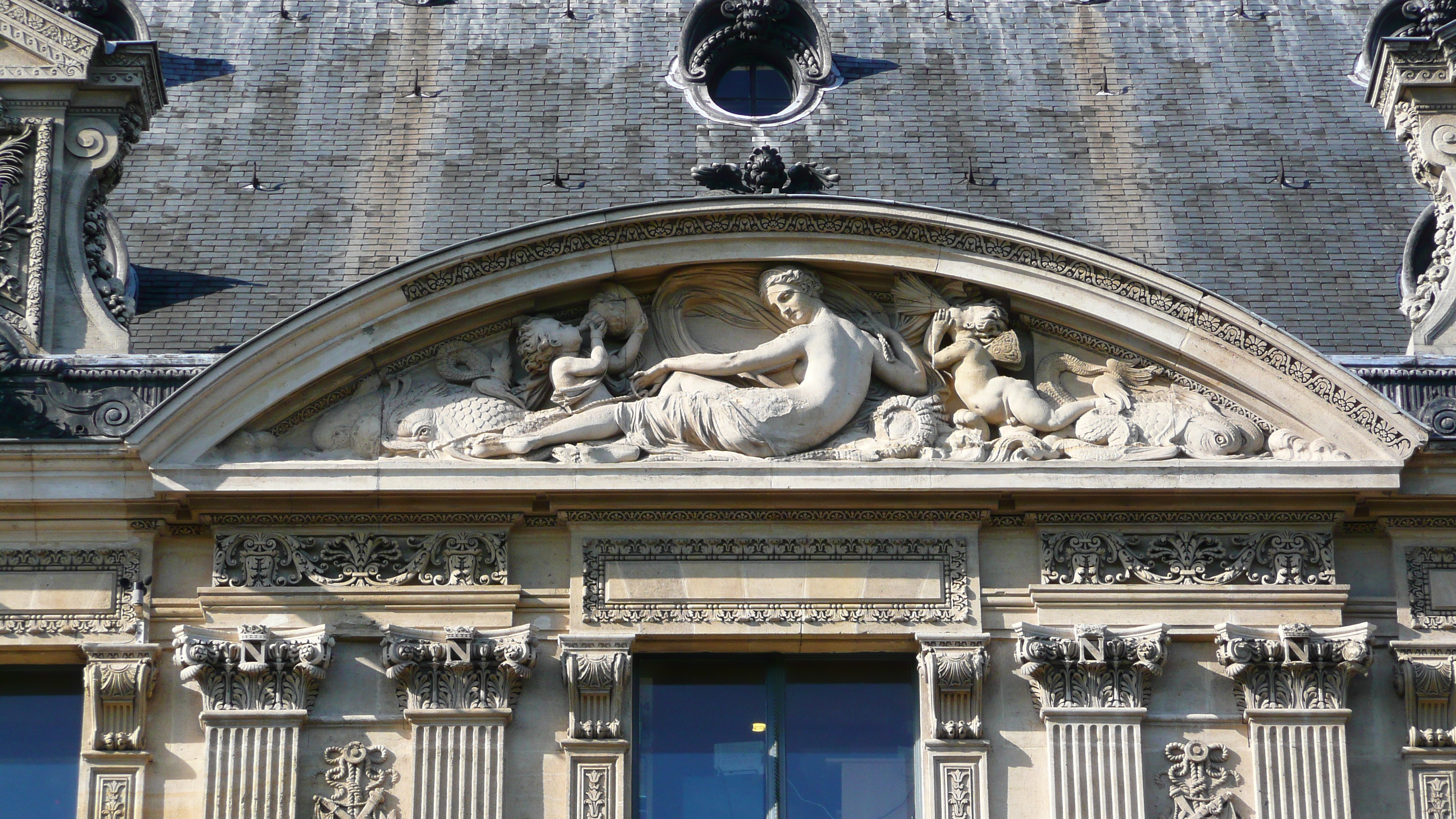 照片 法国(France) 巴黎(Paris) 卢浮宫(Louvre) 卢浮宫临河立面(Riverside facade of Louvre) 2007-07 74