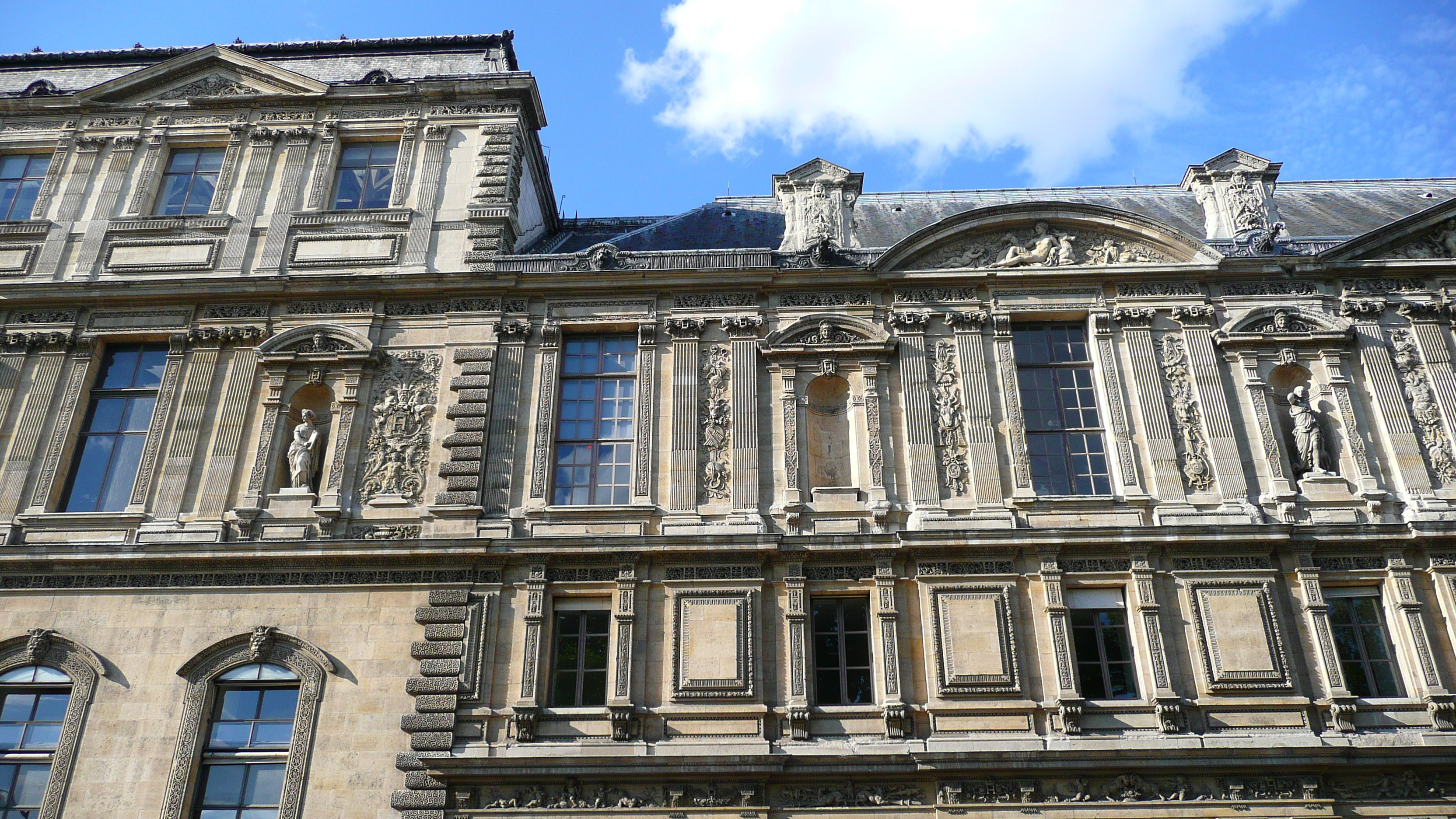 照片 法国(France) 巴黎(Paris) 卢浮宫(Louvre) 卢浮宫临河立面(Riverside facade of Louvre) 2007-07 2