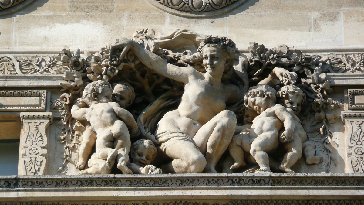 照片 法国(France) 巴黎(Paris) 卢浮宫(Louvre) 卢浮宫临河立面(Riverside facade of Louvre) 2007-07 1