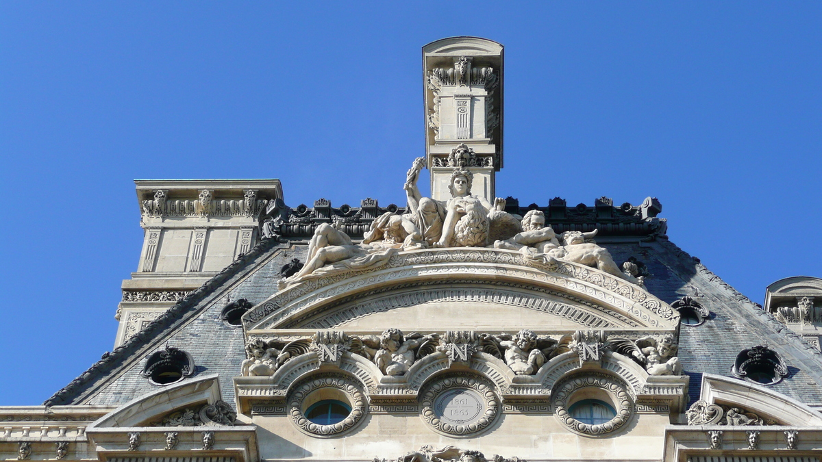 照片 法国(France) 巴黎(Paris) 卢浮宫(Louvre) 卢浮宫临河立面(Riverside facade of Louvre) 2007-07 6