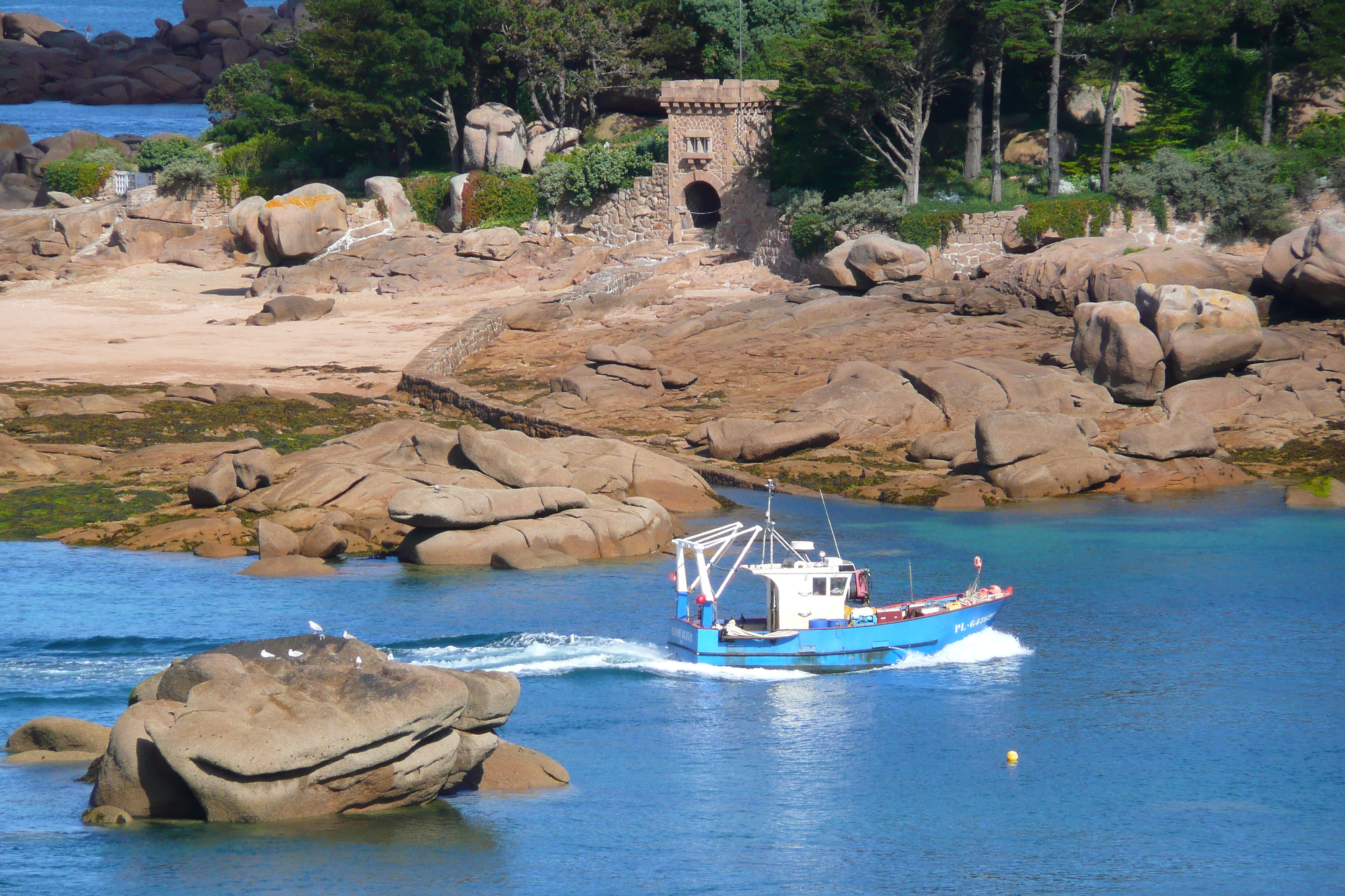 รูปถ่าย ฝรั่งเศส(France) แปร์รอส-กีแรก(Perros Guirec) หิน  แกรนิตชมพู (Cote de granite rose) 2007-08 30