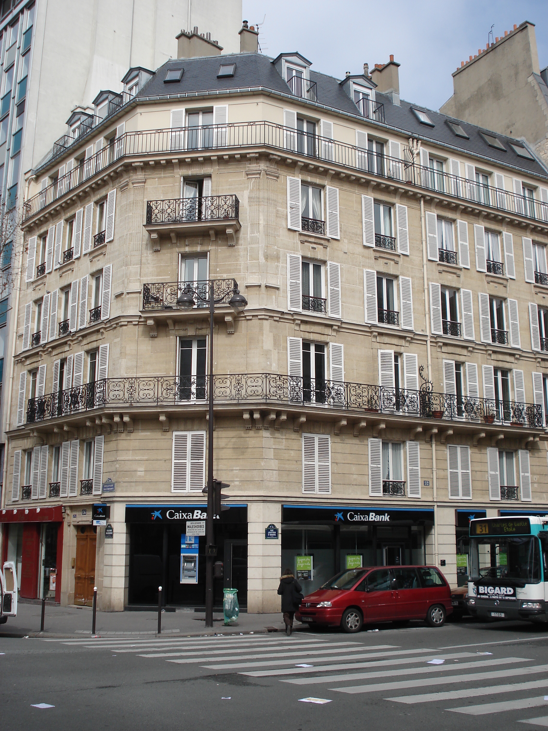รูปถ่าย ฝรั่งเศส(France) ปารีส(Paris) บูเลอวาร์ด  มาเลแอร์บ(Boulevard Malesherbes) 2006-03 16