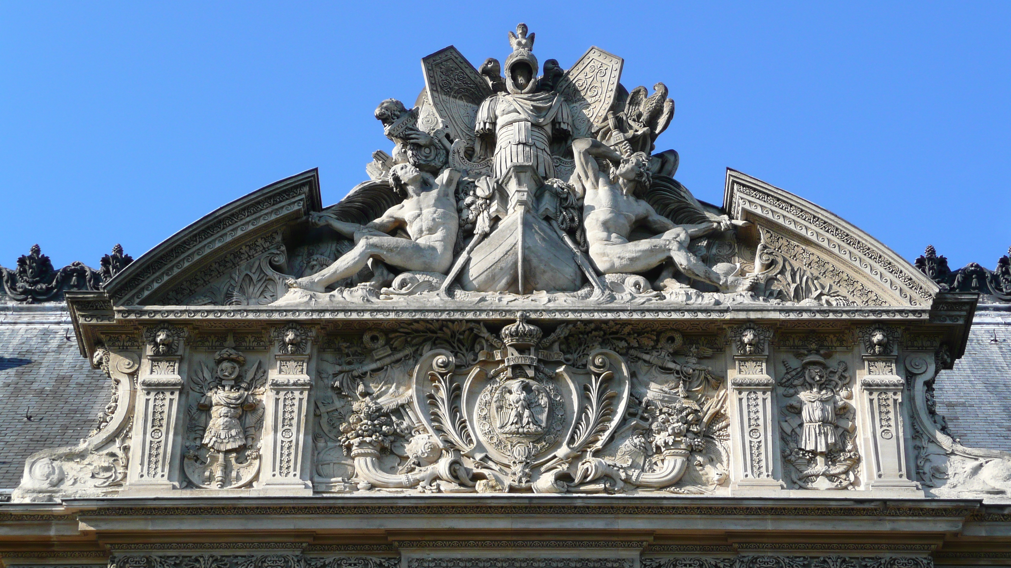 รูปถ่าย ฝรั่งเศส(France) ปารีส(Paris) ลูฟว์(Louvre) ด้านหน้าพระราชวังลูฟวร์ริมแม่น้ำ(Riverside facade of Louvre) 2007-07 43
