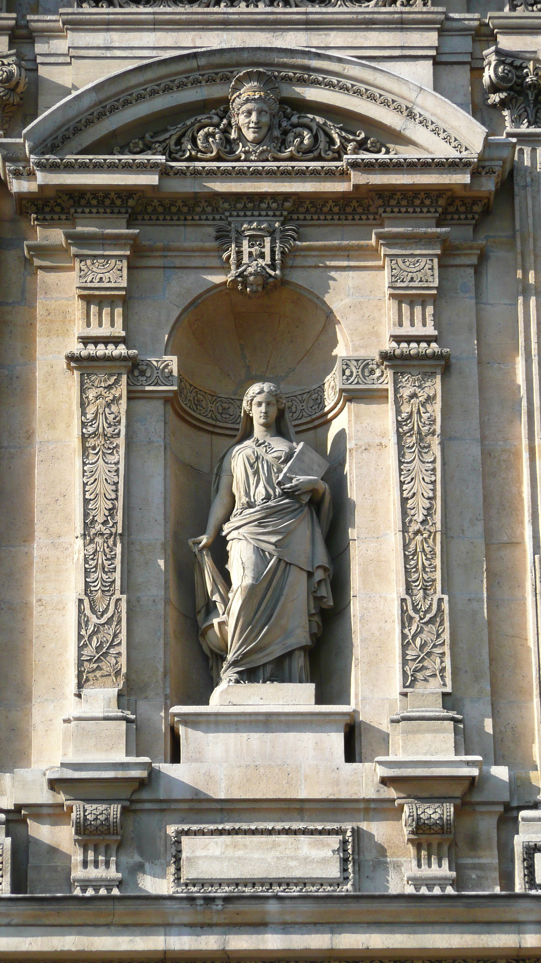 รูปถ่าย ฝรั่งเศส(France) ปารีส(Paris) ลูฟว์(Louvre) ด้านหน้าพระราชวังลูฟวร์ริมแม่น้ำ(Riverside facade of Louvre) 2007-07 9