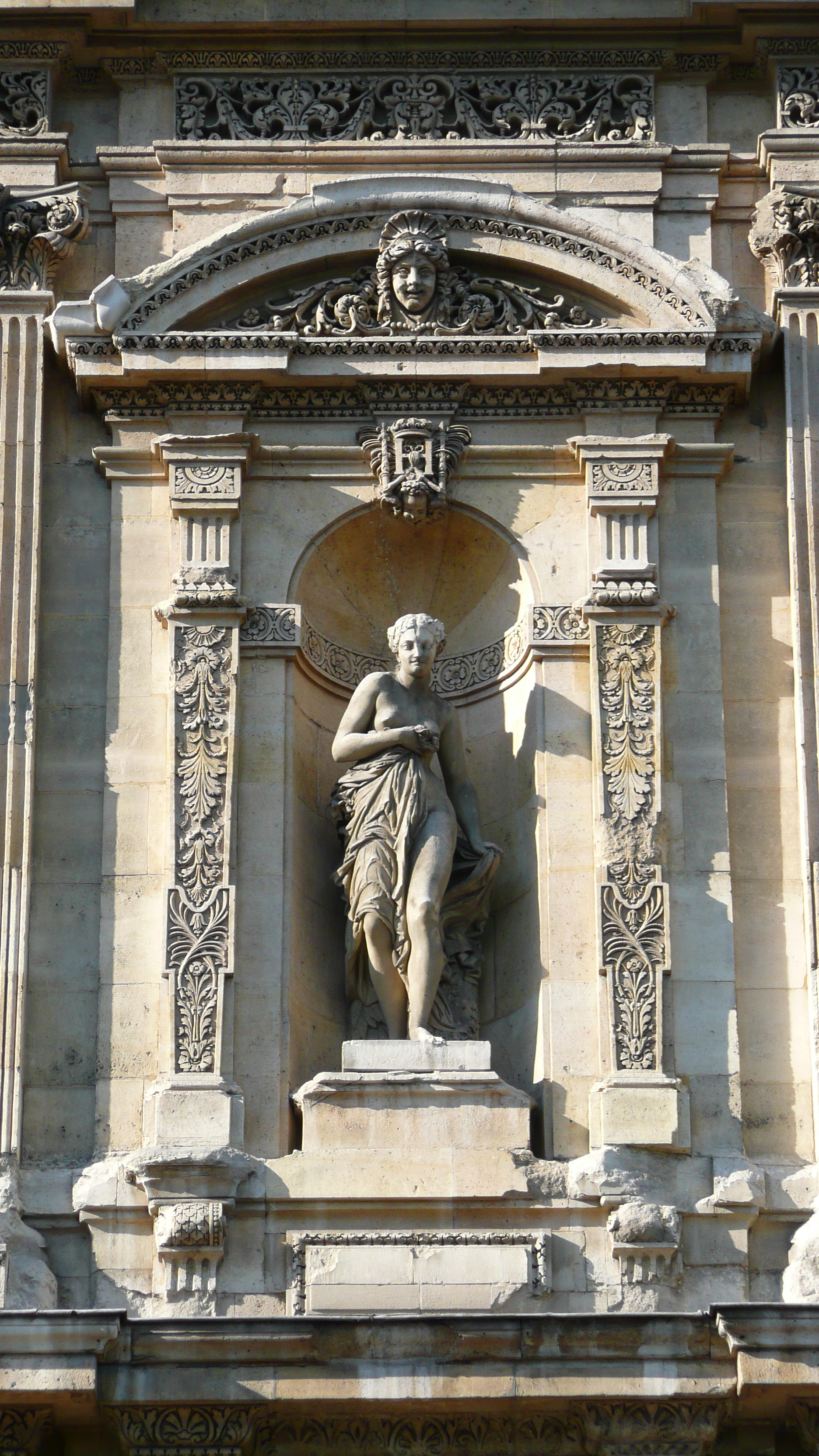 รูปถ่าย ฝรั่งเศส(France) ปารีส(Paris) ลูฟว์(Louvre) ด้านหน้าพระราชวังลูฟวร์ริมแม่น้ำ(Riverside facade of Louvre) 2007-07 54