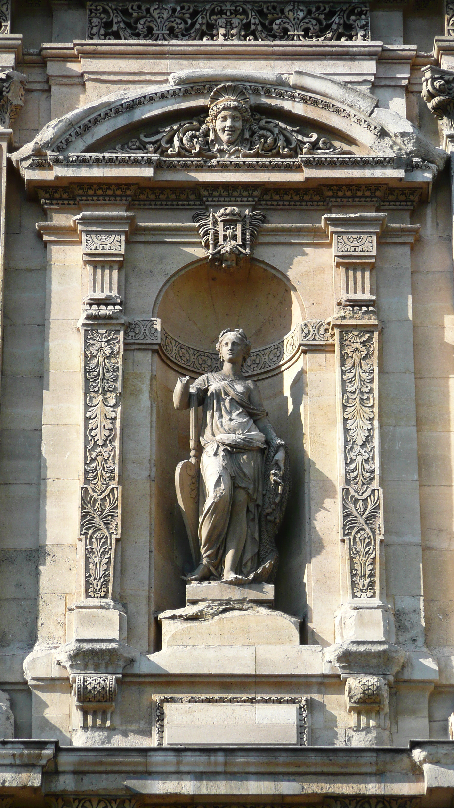 รูปถ่าย ฝรั่งเศส(France) ปารีส(Paris) ลูฟว์(Louvre) ด้านหน้าพระราชวังลูฟวร์ริมแม่น้ำ(Riverside facade of Louvre) 2007-07 58