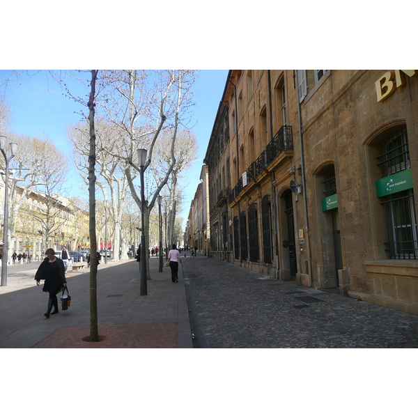 รูปถ่าย ฝรั่งเศส(France) แอ็กซ์-อ็อง-โพรว็องส์(Aix en Provence) ถนนมีราโบ(Cours Mirabeau) 2008-04 1
