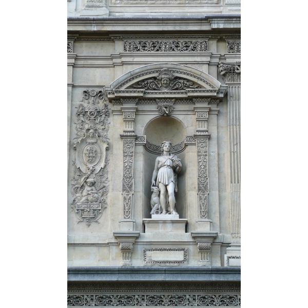 รูปถ่าย ฝรั่งเศส(France) ปารีส(Paris) ลูฟว์(Louvre) ด้านหน้าพระราชวังลูฟวร์ริมแม่น้ำ(Riverside facade of Louvre) 2007-07 51