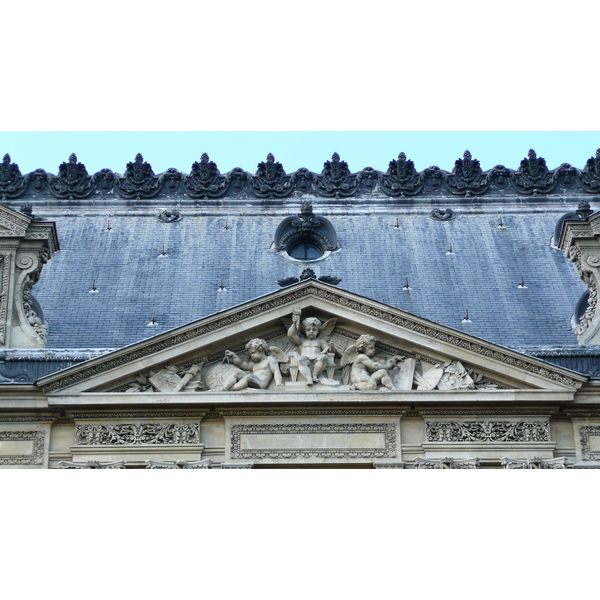 รูปถ่าย ฝรั่งเศส(France) ปารีส(Paris) ลูฟว์(Louvre) ด้านหน้าพระราชวังลูฟวร์ริมแม่น้ำ(Riverside facade of Louvre) 2007-07 28