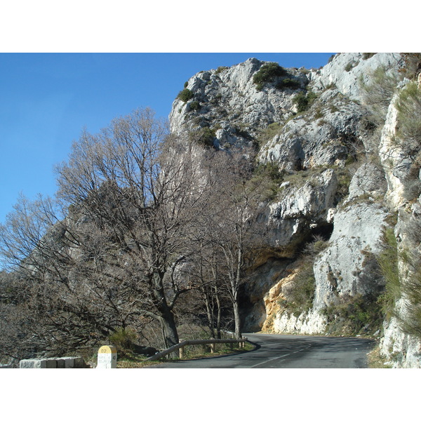 รูปถ่าย ฝรั่งเศส(France) ถนนจากกูร์เซกูลไปเกรโอลีแยร์-เล-เนจ(Coursegoule to Greolieres les neiges road) 2007-01 31