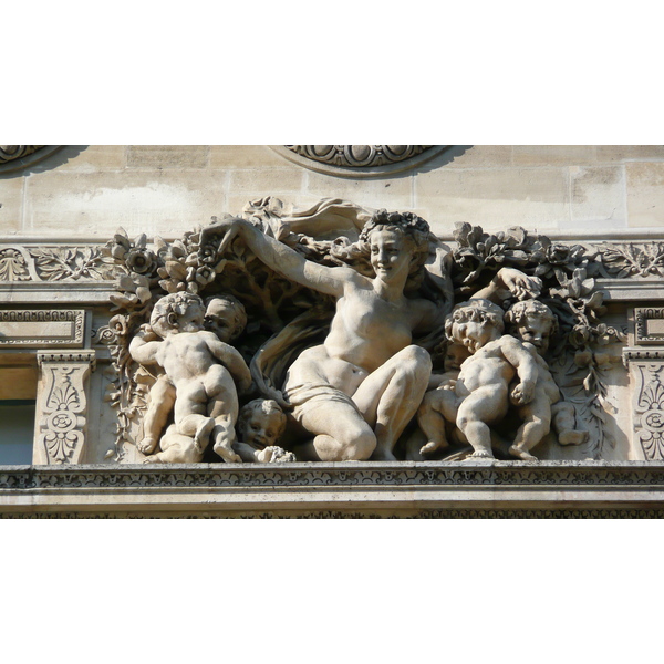 รูปถ่าย ฝรั่งเศส(France) ปารีส(Paris) ลูฟว์(Louvre) ด้านหน้าพระราชวังลูฟวร์ริมแม่น้ำ(Riverside facade of Louvre) 2007-07 1