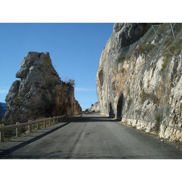 รูปถ่าย ฝรั่งเศส(France) ถนนจากกูร์เซกูลไปเกรโอลีแยร์-เล-เนจ(Coursegoule to Greolieres les neiges road) 2007-01 18