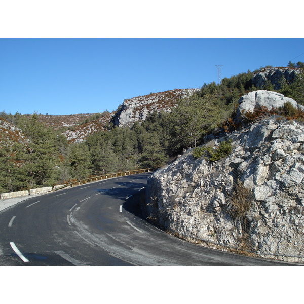 รูปถ่าย ฝรั่งเศส(France) ถนนจากกูร์เซกูลไปเกรโอลีแยร์-เล-เนจ(Coursegoule to Greolieres les neiges road) 2007-01 25