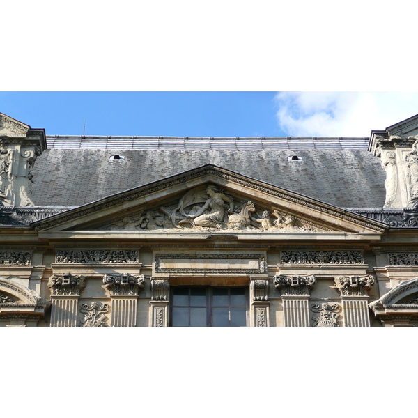 รูปถ่าย ฝรั่งเศส(France) ปารีส(Paris) ลูฟว์(Louvre) ด้านหน้าพระราชวังลูฟวร์ริมแม่น้ำ(Riverside facade of Louvre) 2007-07 64