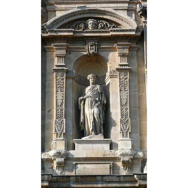 รูปถ่าย ฝรั่งเศส(France) ปารีส(Paris) ลูฟว์(Louvre) ด้านหน้าพระราชวังลูฟวร์ริมแม่น้ำ(Riverside facade of Louvre) 2007-07 12