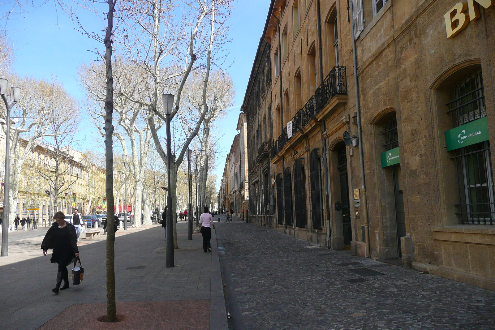 รูปถ่าย ฝรั่งเศส(France) แอ็กซ์-อ็อง-โพรว็องส์(Aix en Provence) ถนนมีราโบ(Cours Mirabeau) 2008-04 1