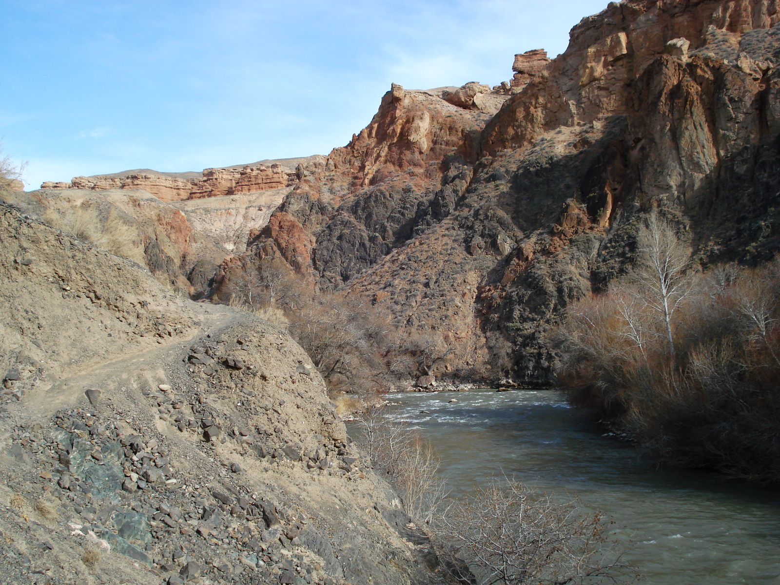 รูปถ่าย คาซัคสถาน(Kazakhstan) หุบผาชารึน(Charyn Canyon) 2007-03 2