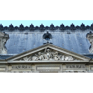 รูปถ่าย ฝรั่งเศส(France) ปารีส(Paris) ลูฟว์(Louvre) ด้านหน้าพระราชวังลูฟวร์ริมแม่น้ำ(Riverside facade of Louvre) 2007-07 28