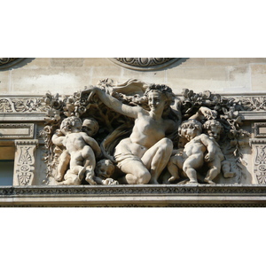 รูปถ่าย ฝรั่งเศส(France) ปารีส(Paris) ลูฟว์(Louvre) ด้านหน้าพระราชวังลูฟวร์ริมแม่น้ำ(Riverside facade of Louvre) 2007-07 1