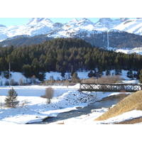รูปถ่าย สวิสเซอร์แลนด์(Switzerland) ถนนจากปอนเตรซีนาไปเซนต์มอริตซ์(Pontresina to St Moritz Road) 2007-01 10