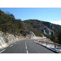 รูปถ่าย ฝรั่งเศส(France) ถนนจากกูร์เซกูลไปเกรโอลีแยร์-เล-เนจ(Coursegoule to Greolieres les neiges road) 2007-01 22