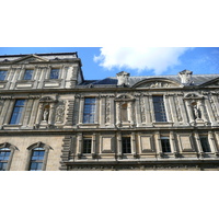 รูปถ่าย ฝรั่งเศส(France) ปารีส(Paris) ลูฟว์(Louvre) ด้านหน้าพระราชวังลูฟวร์ริมแม่น้ำ(Riverside facade of Louvre) 2007-07 2