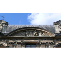 รูปถ่าย ฝรั่งเศส(France) ปารีส(Paris) ลูฟว์(Louvre) ด้านหน้าพระราชวังลูฟวร์ริมแม่น้ำ(Riverside facade of Louvre) 2007-07 27